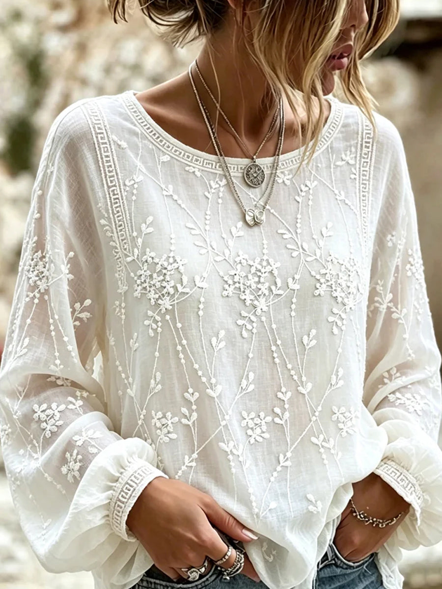 Top décontracté à imprimé floral vintage pour femmes