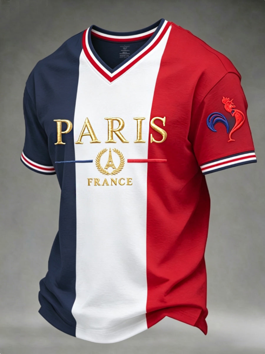 T-shirt à col en V pour hommes