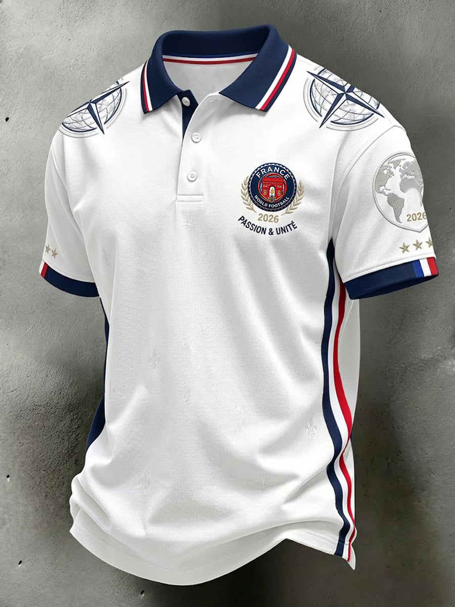 Polo de football décontracté rétro français 2026