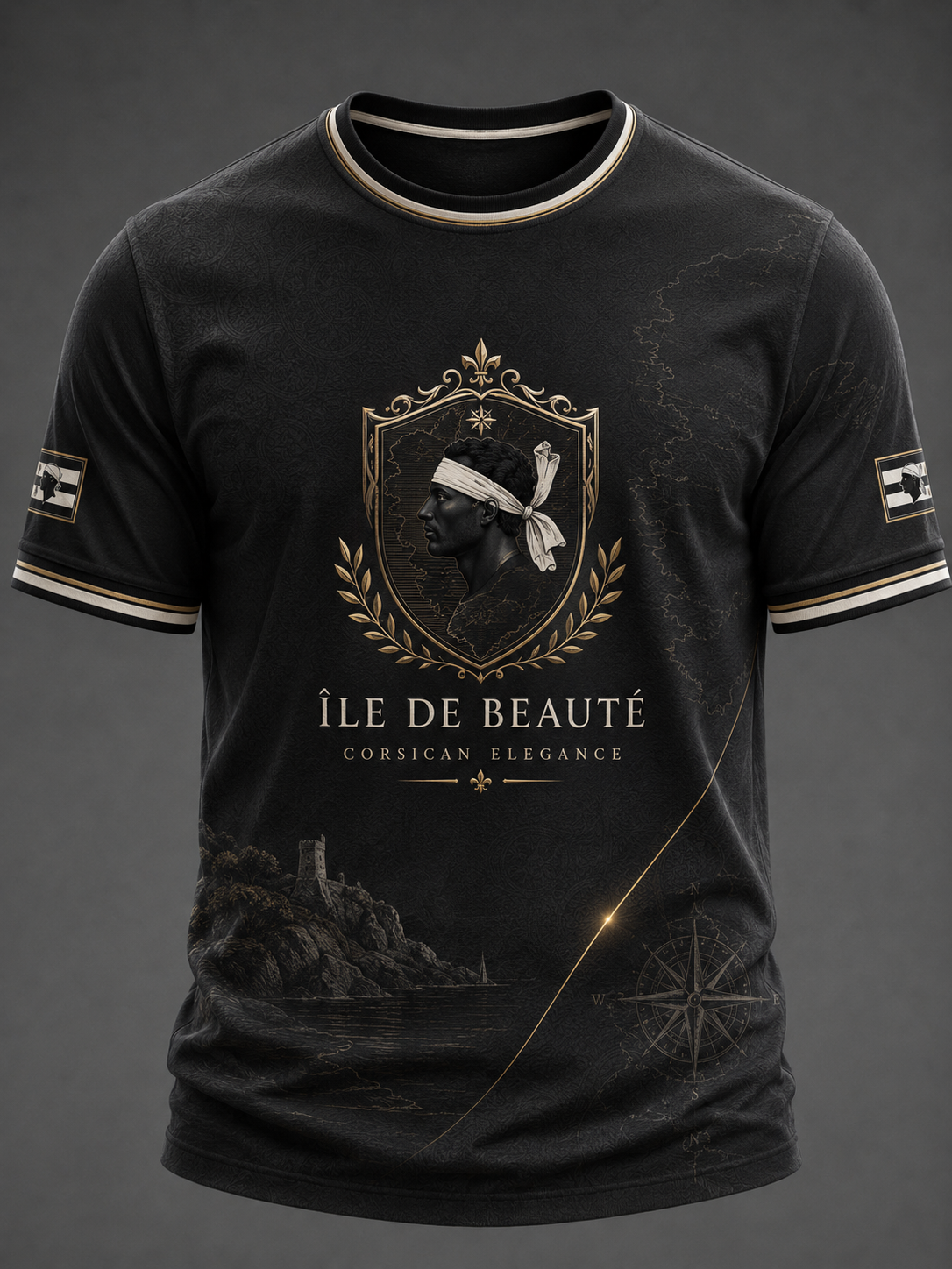 T-shirt pour homme imprimé du drapeau de la Corse
