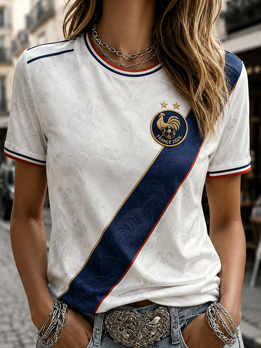 Chemise à manches courtes France Football Femme