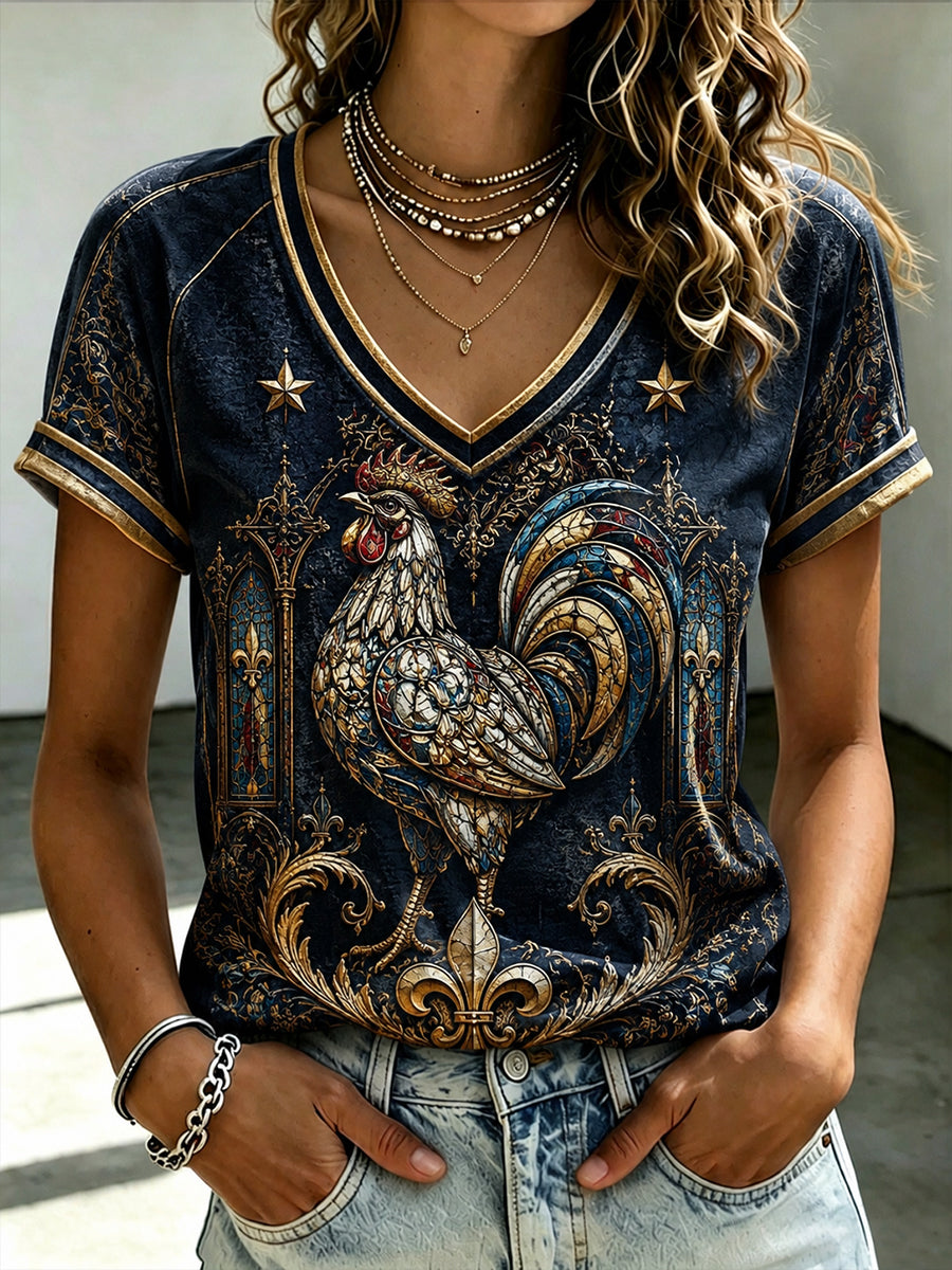 T-shirt manches courtes à épaules dénudées à col en V France Football pour femme