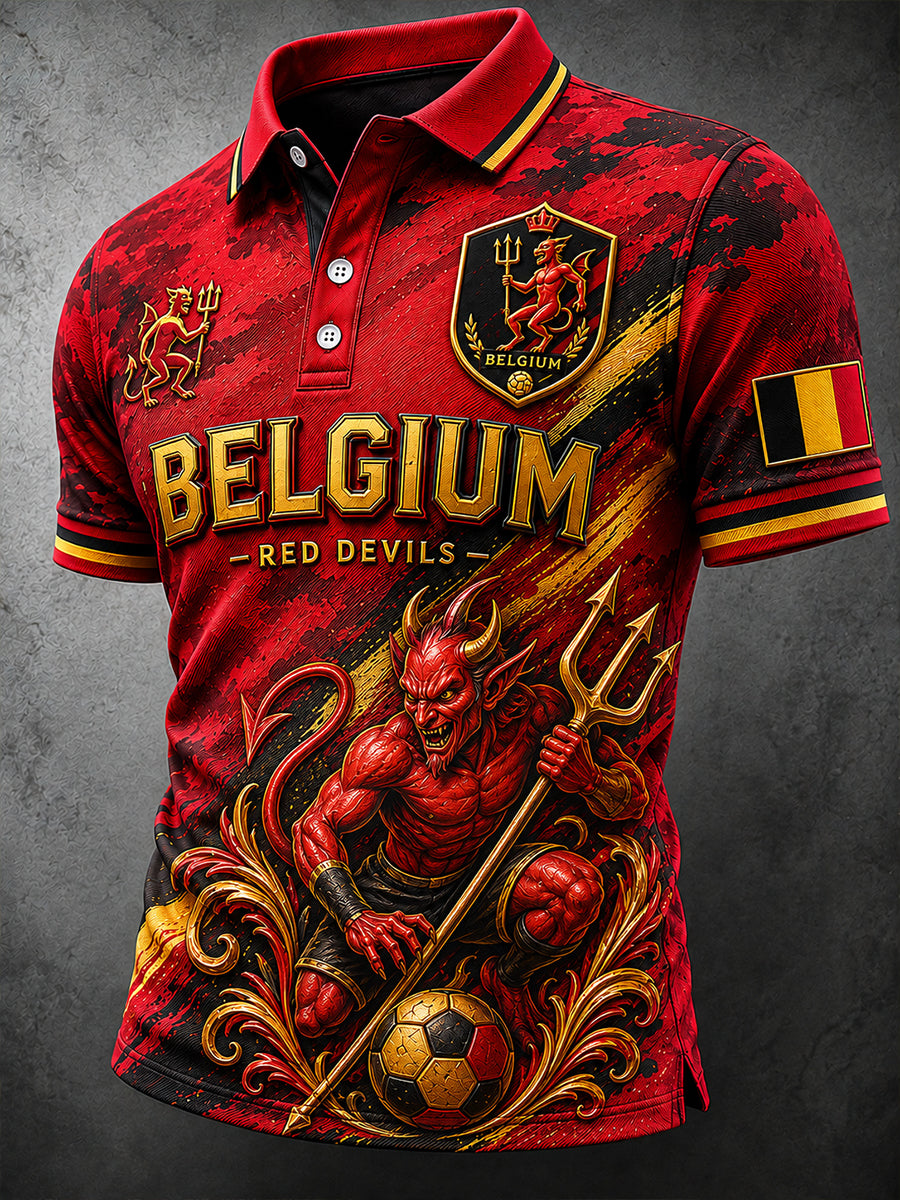 Polo Homme Manches Courtes Imprimé Football