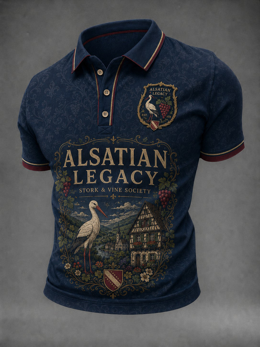 Chemise imprimée France Alsace pour homme