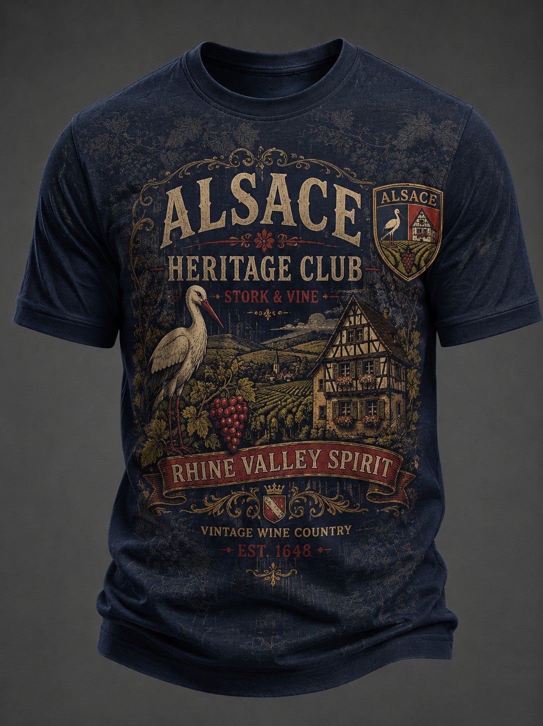 T-shirt imprimé pour hommes, France Alsace