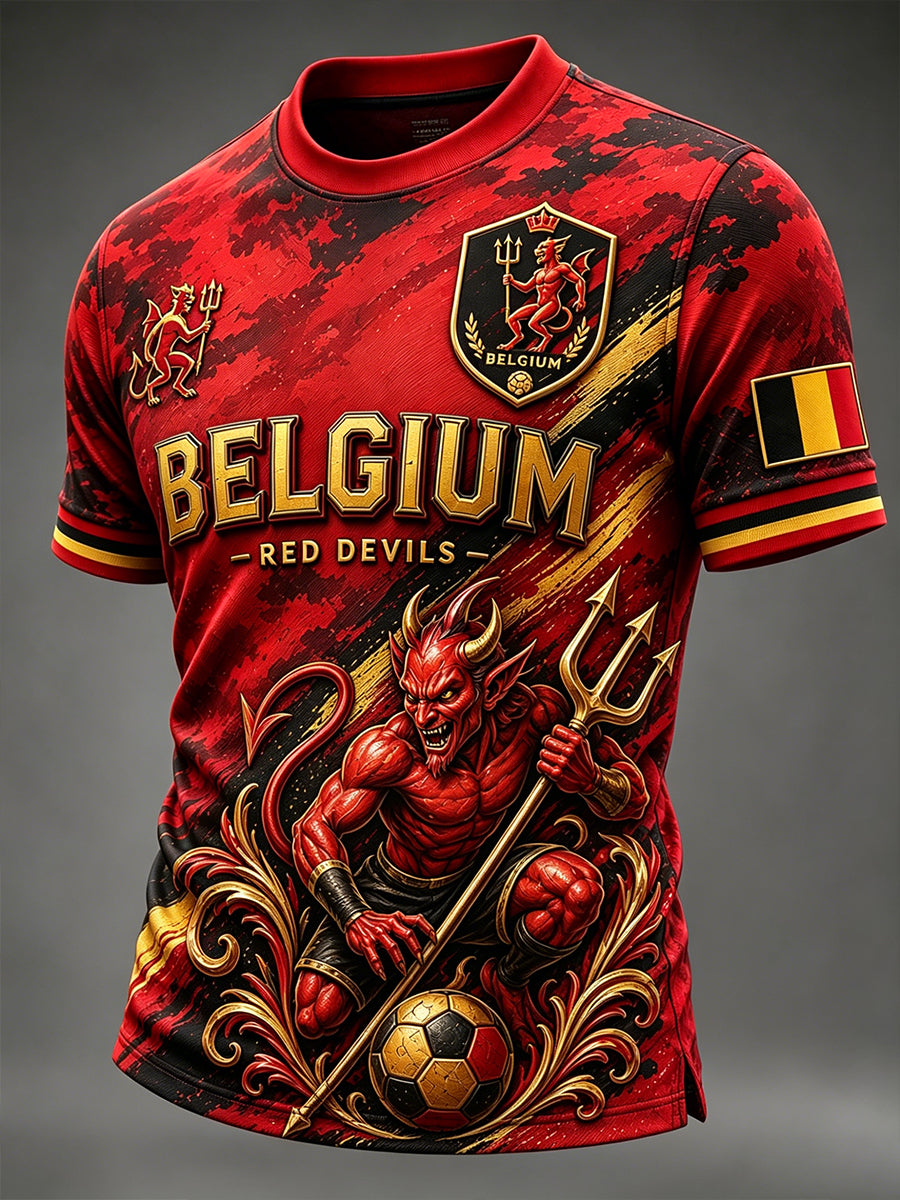 T-shirt à manches courtes pour homme avec imprimé footballistique