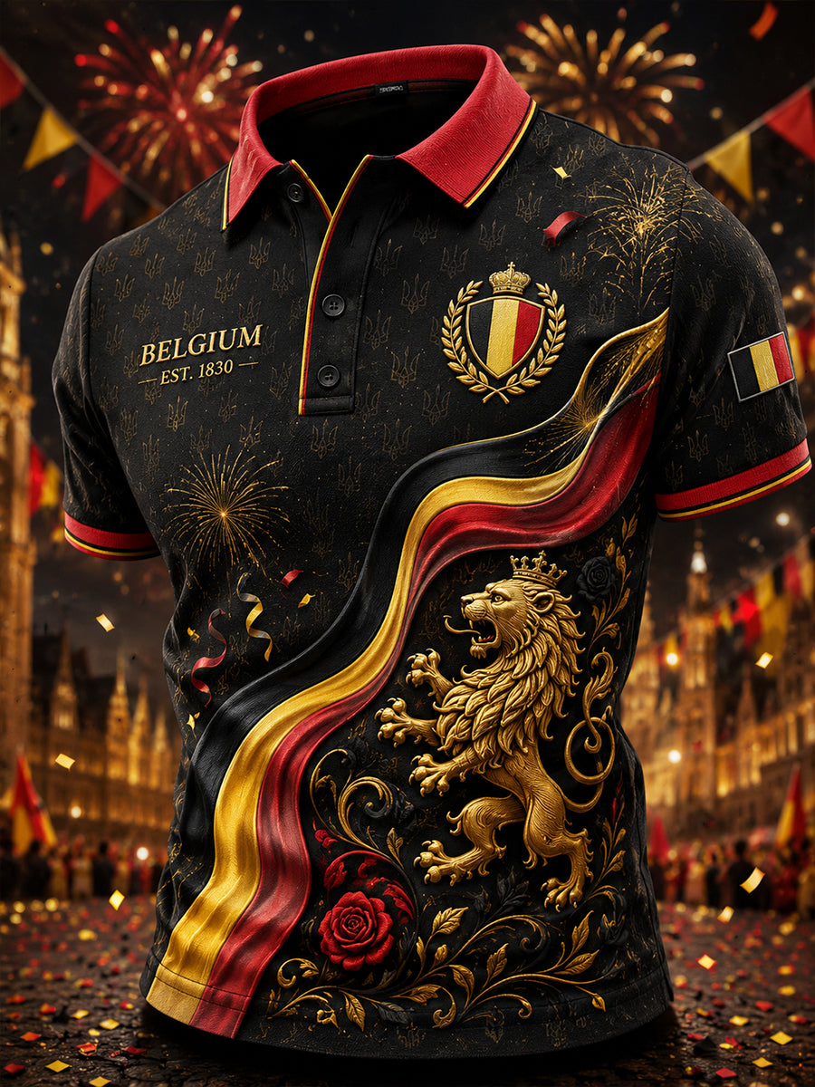 T-shirt polo à manches courtes imprimé pour la célébration de la Journée nationale des hommes