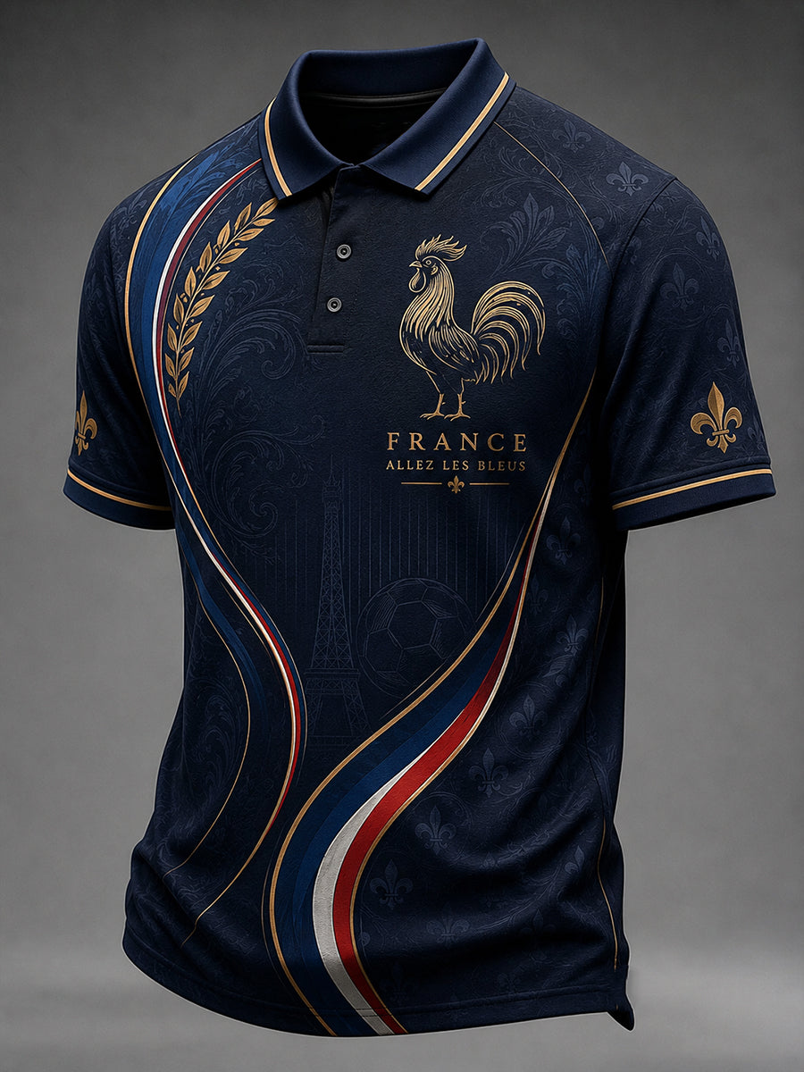 Chemise à imprimé pour fans de football français, modèle homme