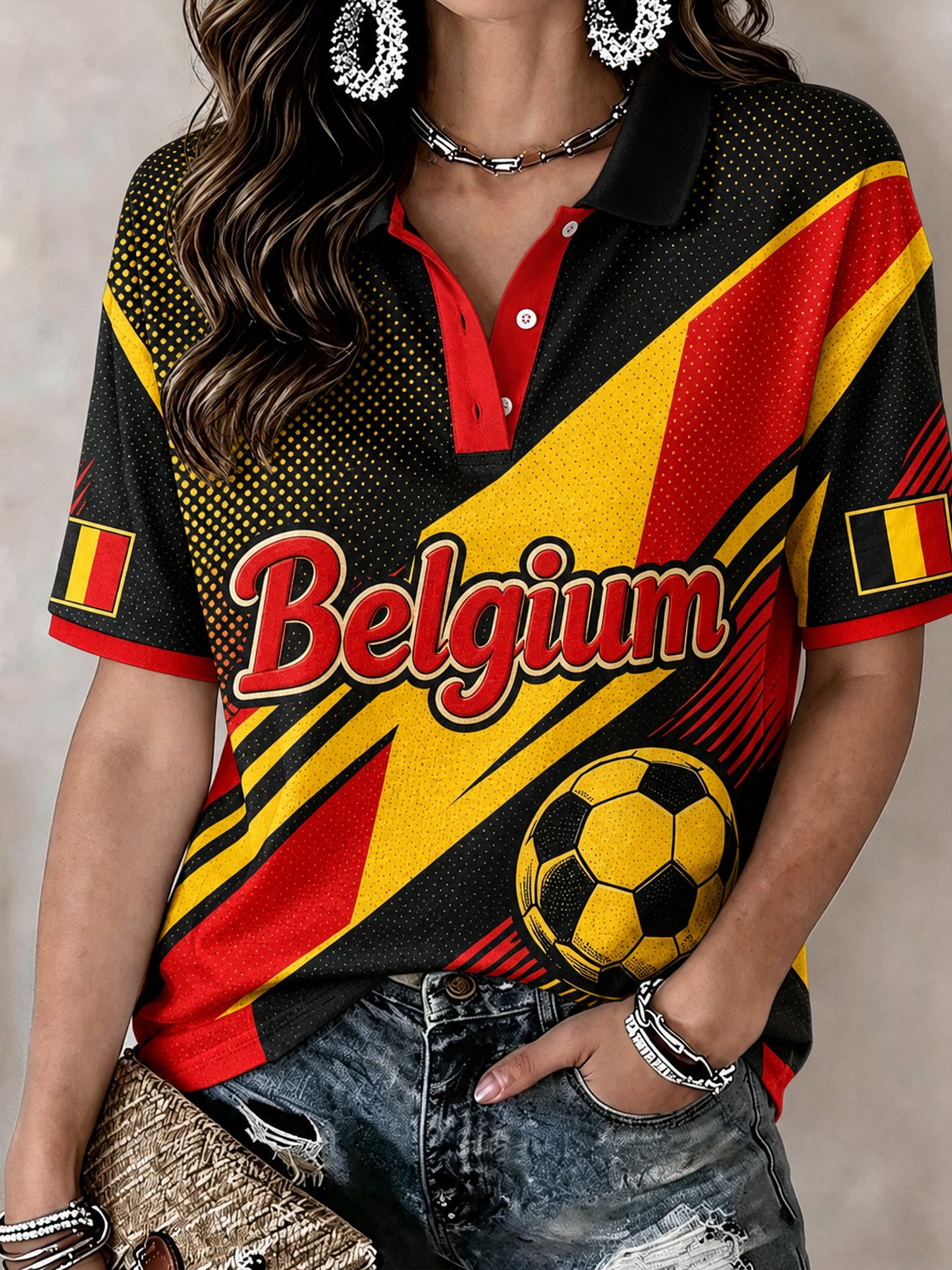 Polo Femme Belgian Football-Themed Art Print