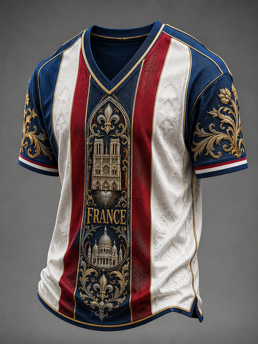 T-shirt col en V France Football pour homme