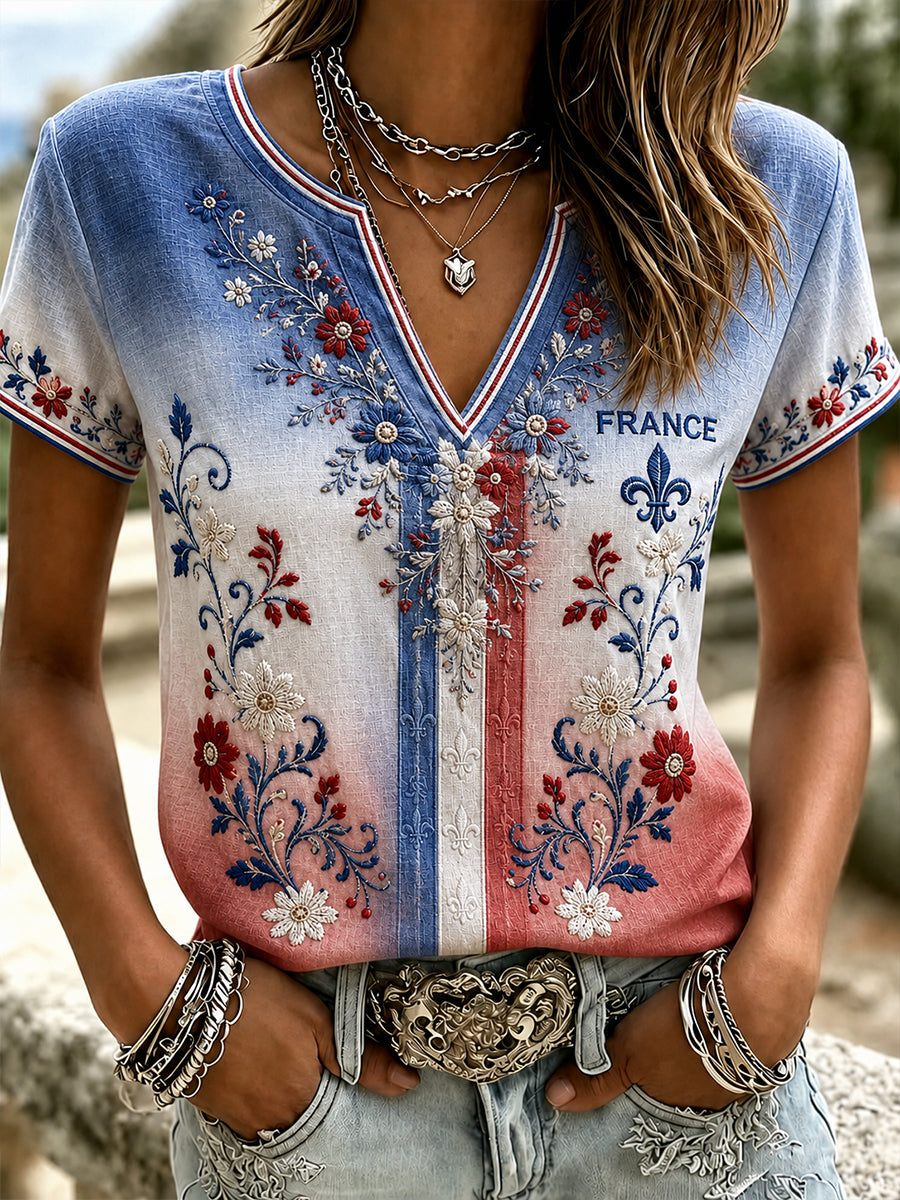 Chemise femme France Football en coton-lin