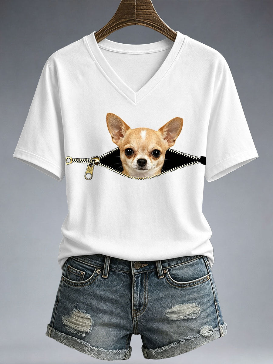 T-shirt drôle imprimé Chihuahua Femme