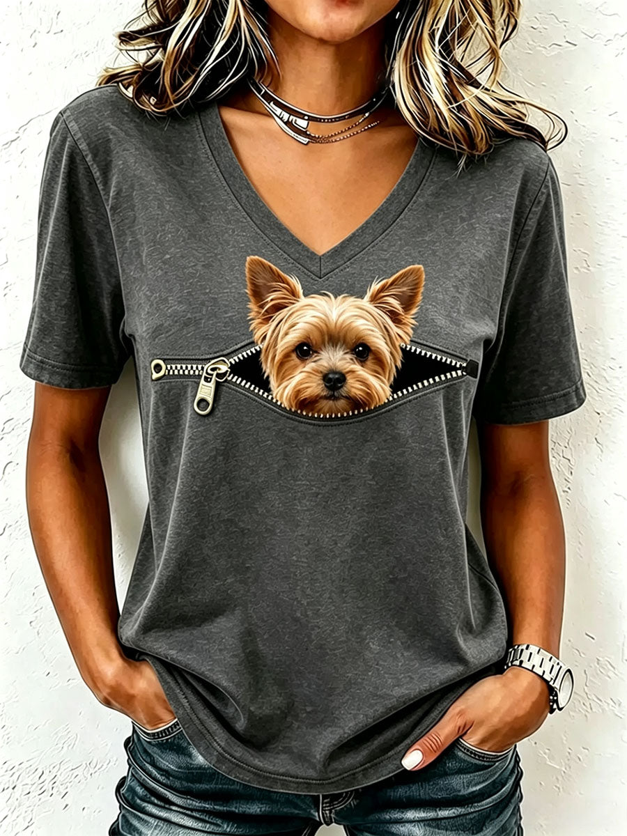 T-shirt adorable pour femme à l’effigie d’un Yorkshire Terrier