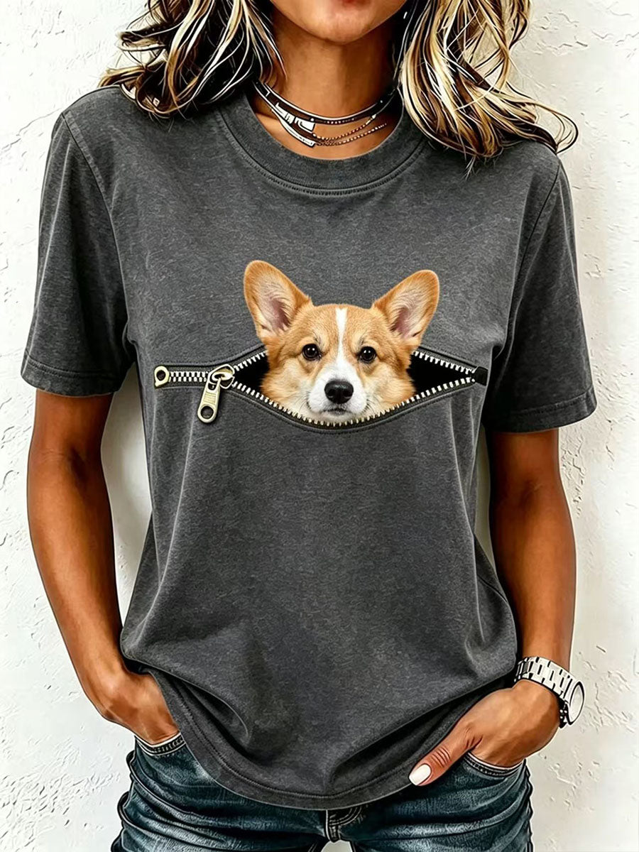 T-shirt Lovely Corgi Femme