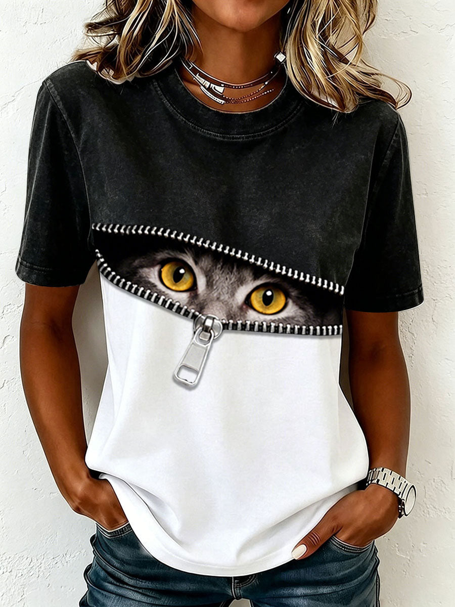 T-shirt humoristique pour femme avec chat