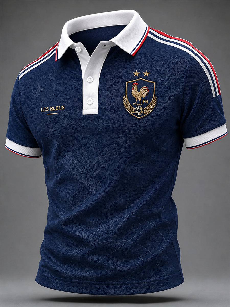 T-shirt manches courtes de football français pour hommes