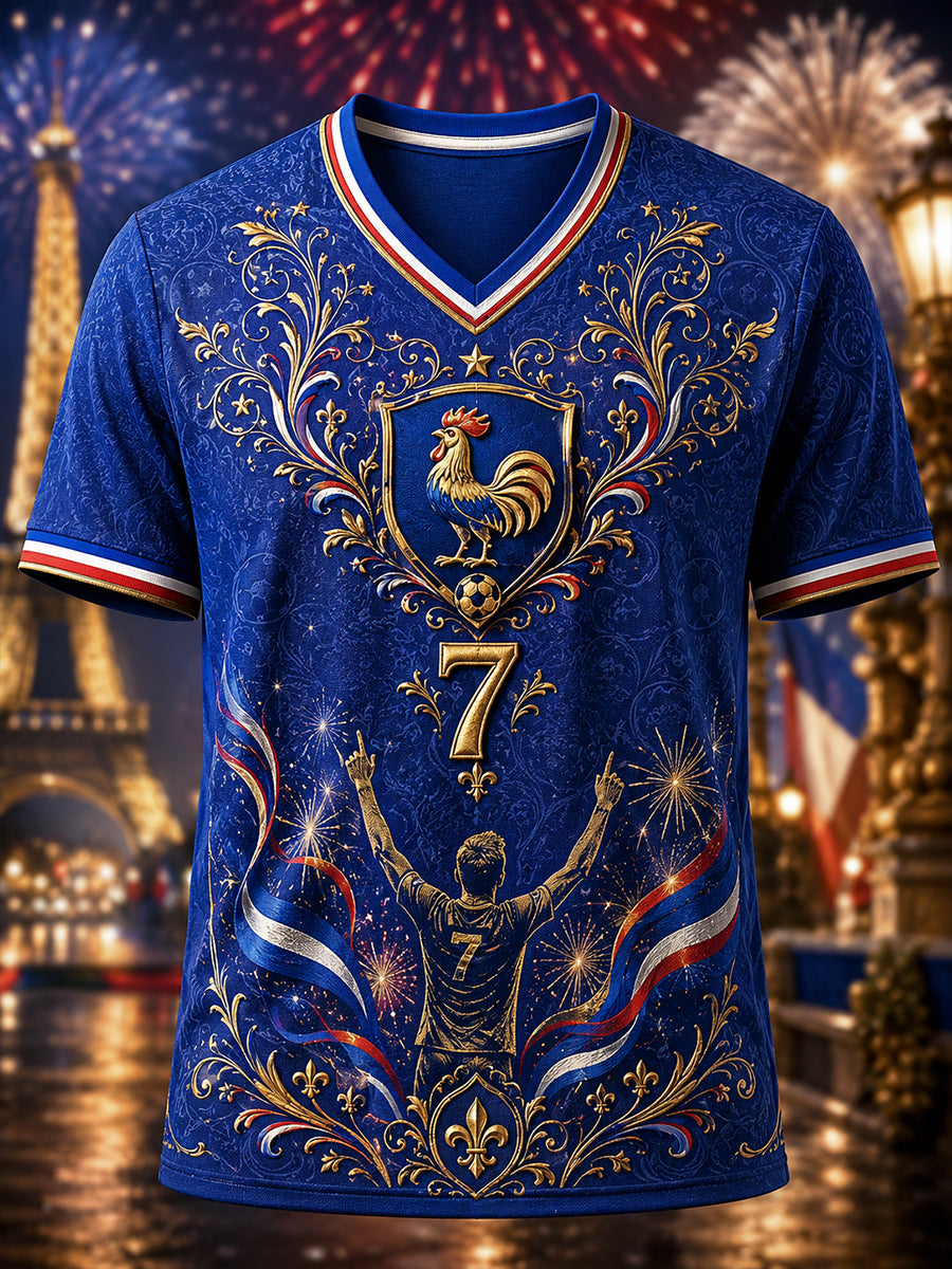 T-shirt col en V France Football pour homme