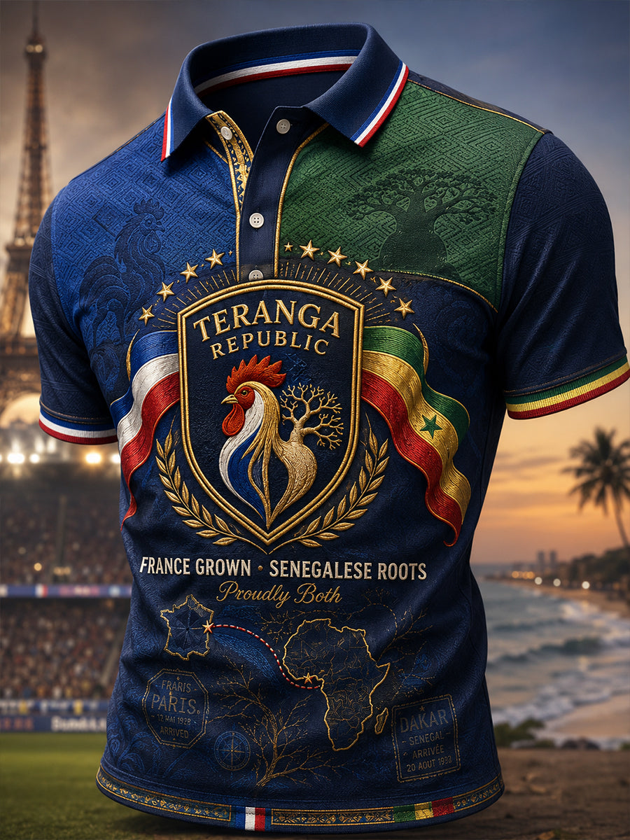 Chemise à manches courtes FRANCE GROWN · SENEGALESE ROOTS pour homme