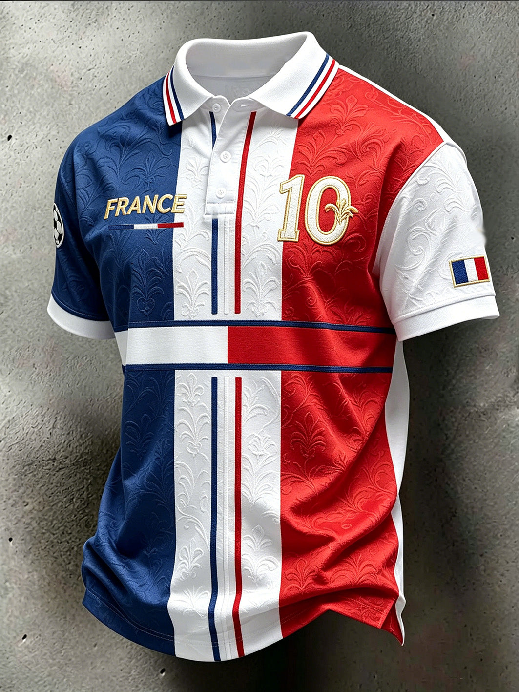 Polo pour homme à motif français caractéristique imprimé