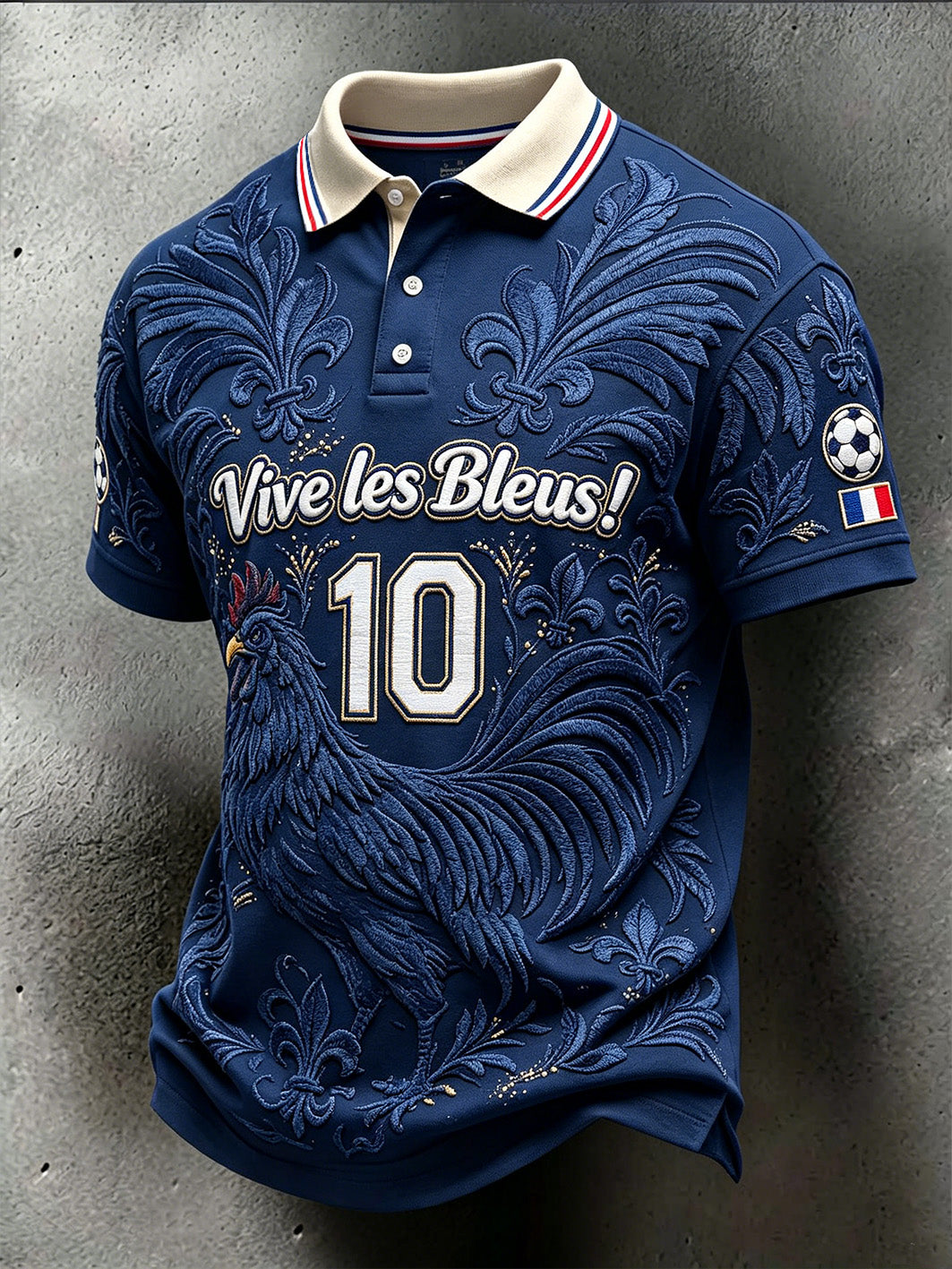 Polo imprimé à motif français pour hommes