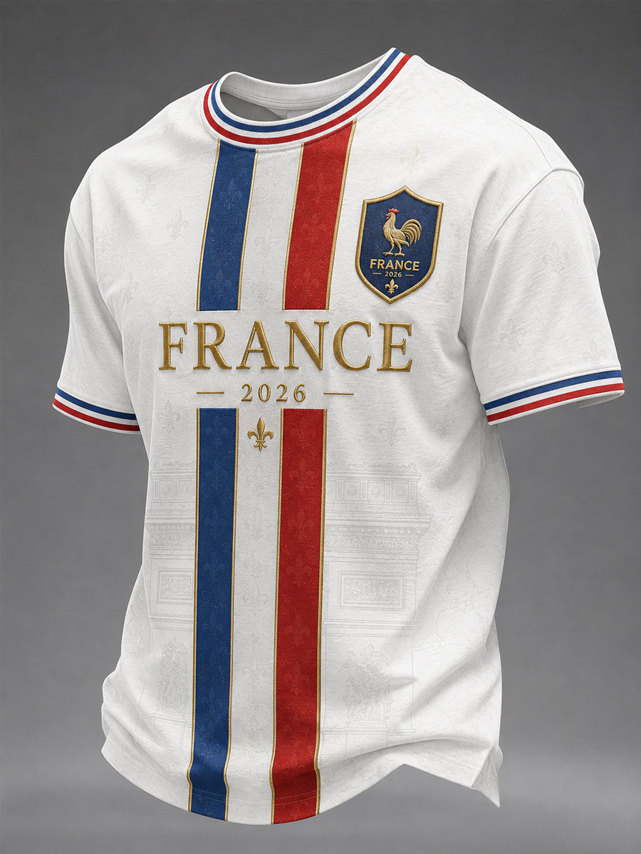 Cadeau pour hommes, pour les fans de football français, t-shirt décontracté à imprimé