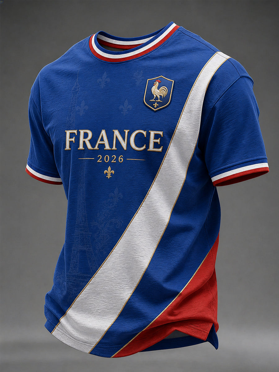 Cadeau pour hommes, pour les fans de football français, t-shirt décontracté à imprimé
