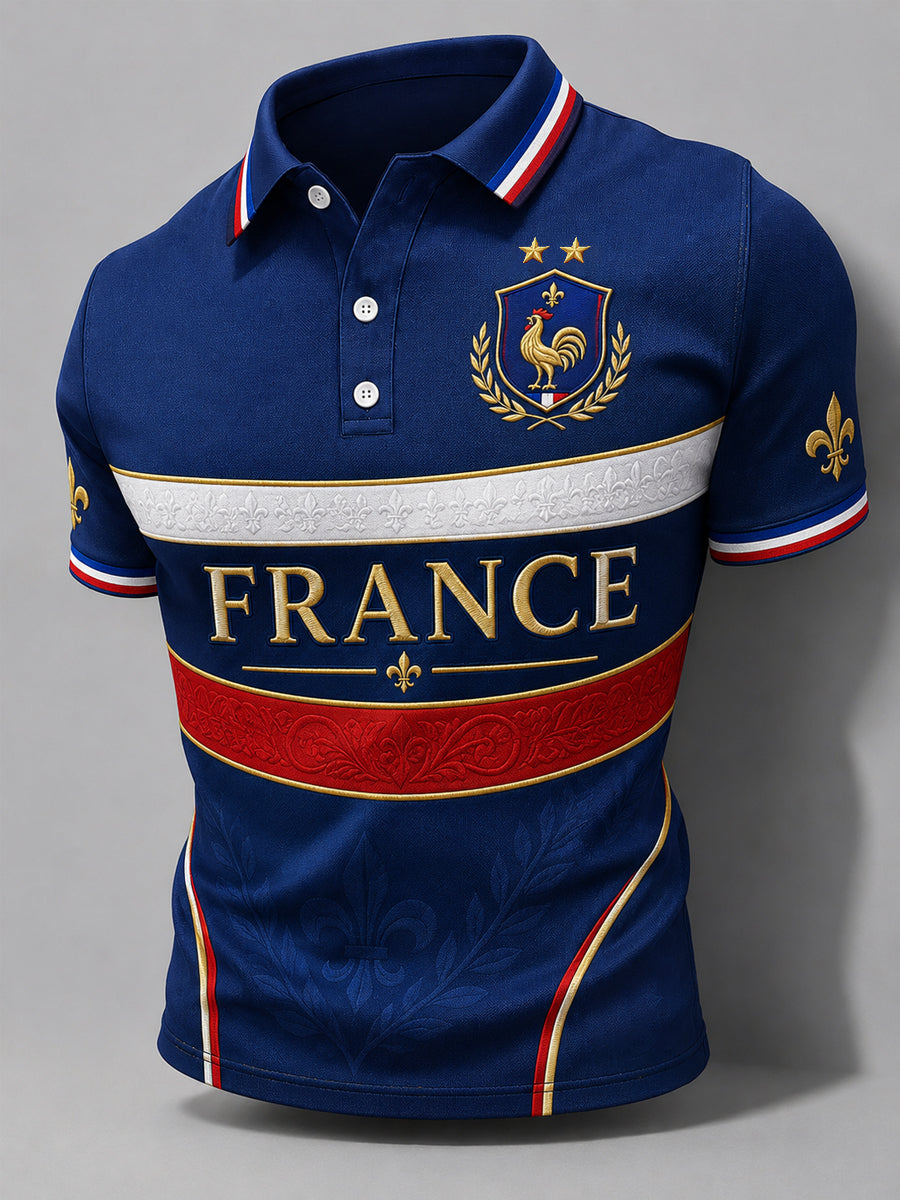 Cadeau pour hommes, imprimé décontracté, polo pour fans de football français