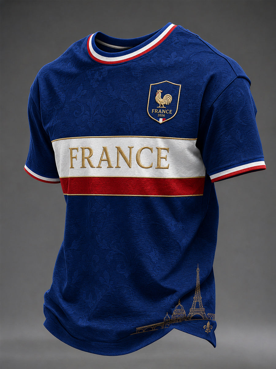 Cadeau pour hommes, pour les fans de football français, t-shirt décontracté à imprimé