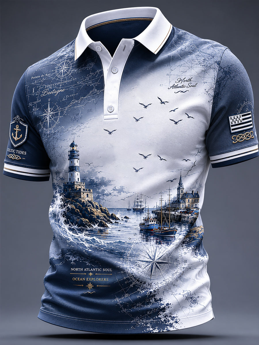 Haut Décontracté France Brittany Celtic Print Homme