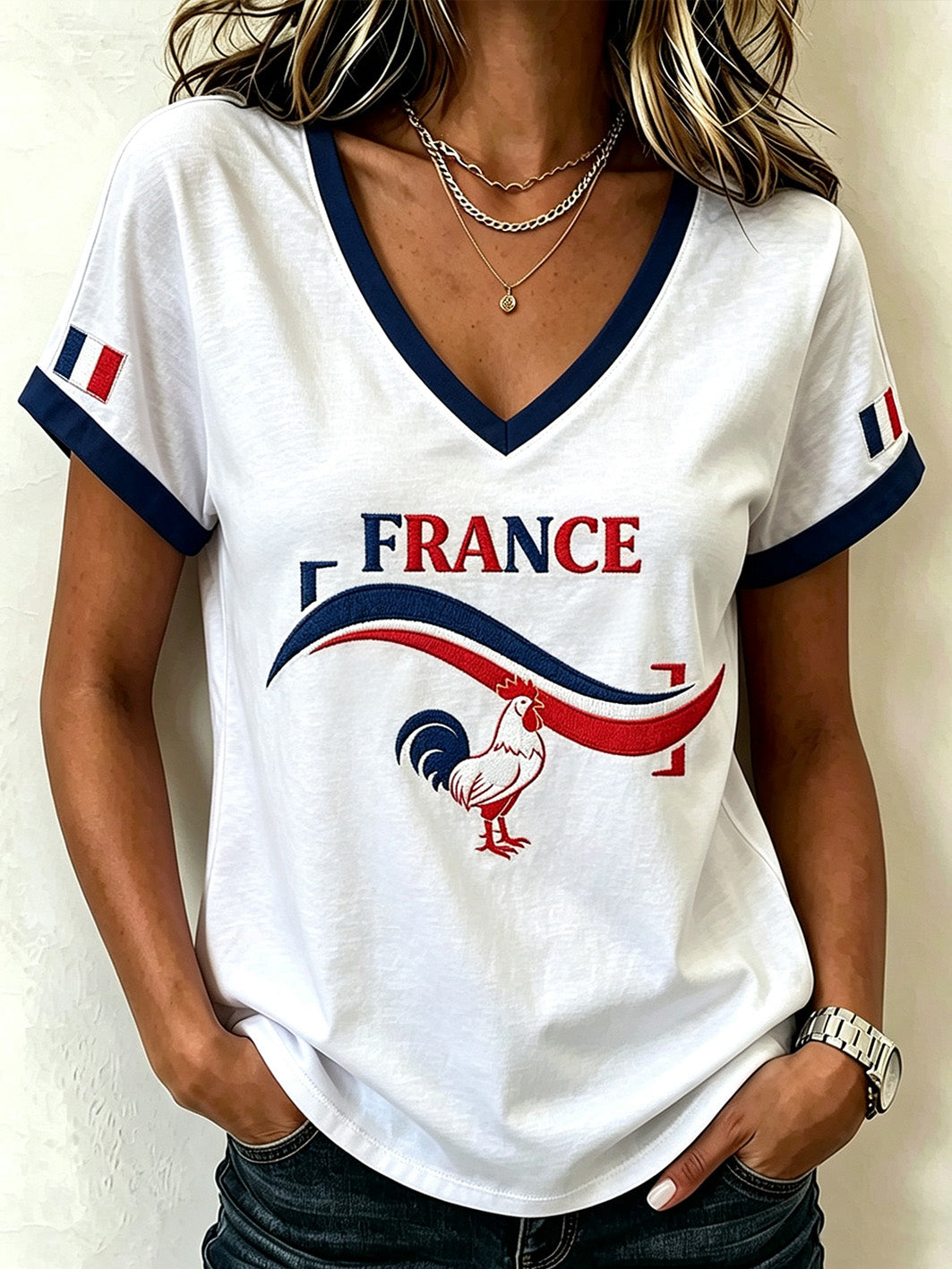 T-shirt à manches courtes imprimé France Memorial Femme