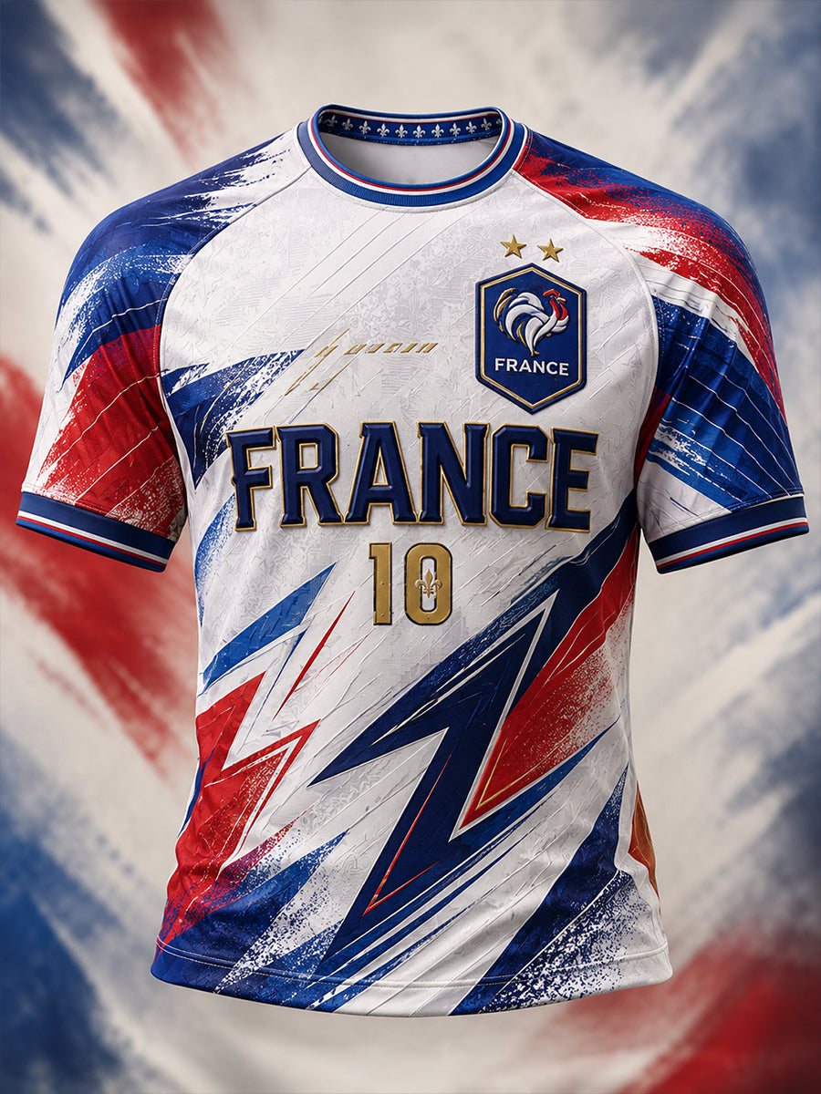 Chemise à manches courtes pour hommes, commémoration patriotique française