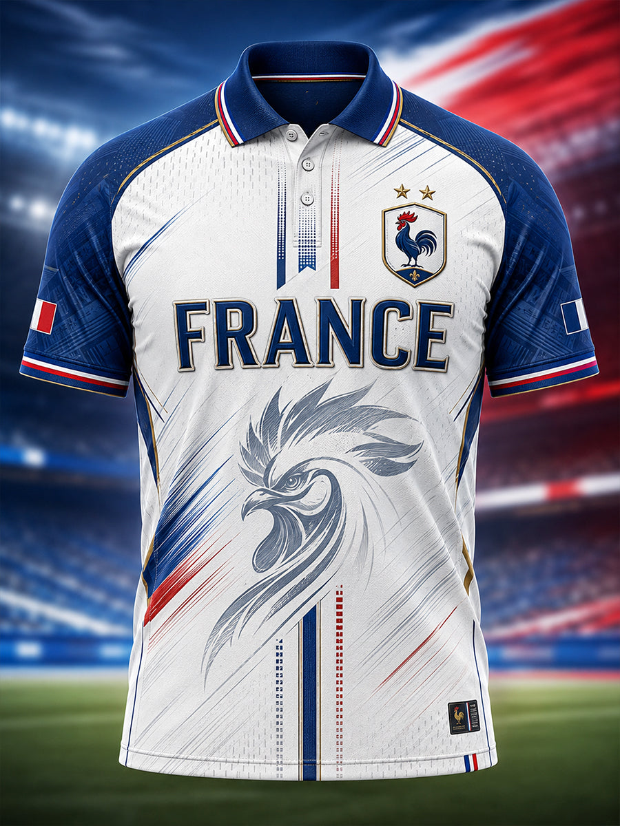 Chemise à manches courtes pour hommes, commémoration patriotique française