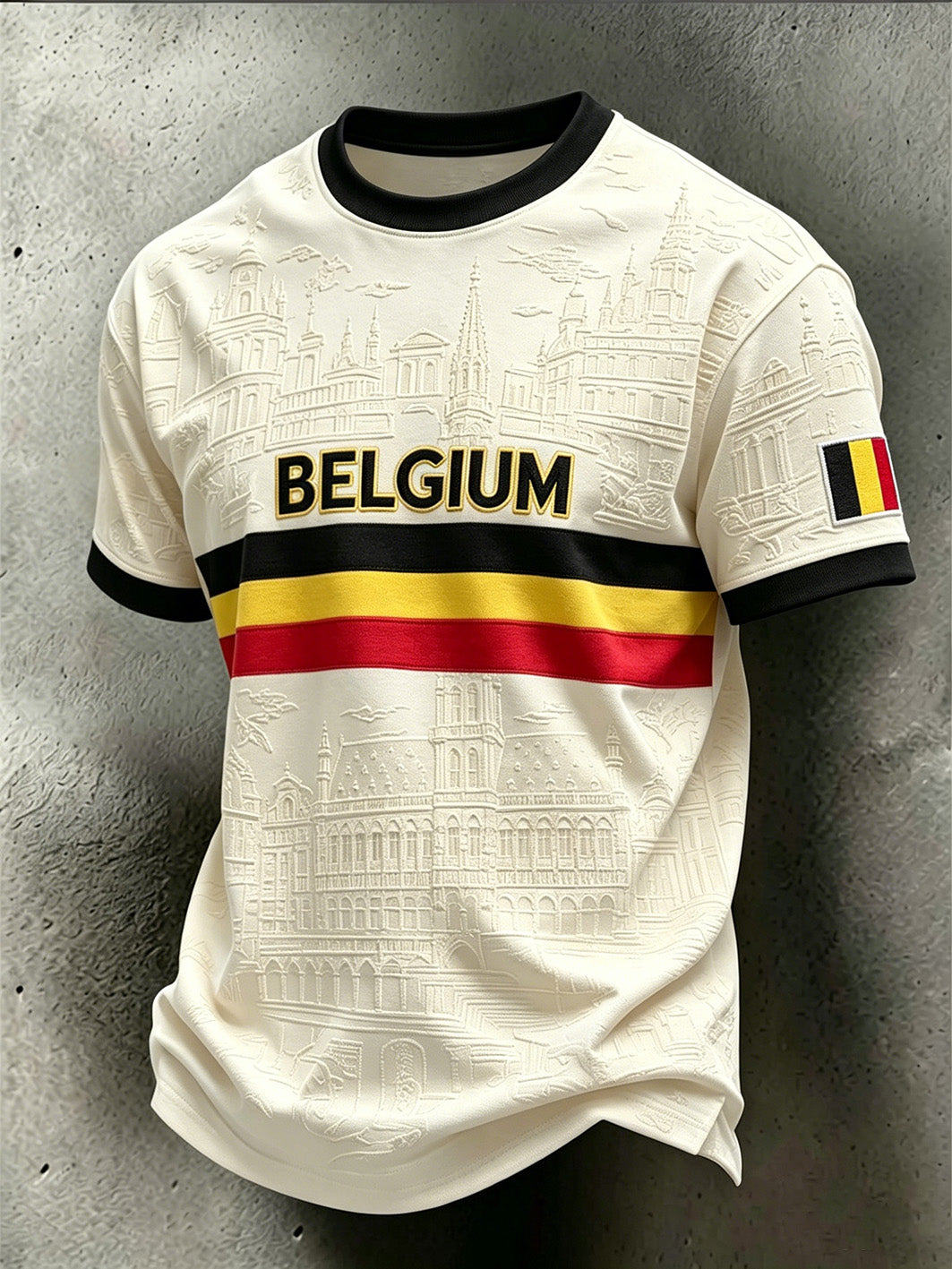 T-shirt décontracté commémoratif de style belge pour hommes