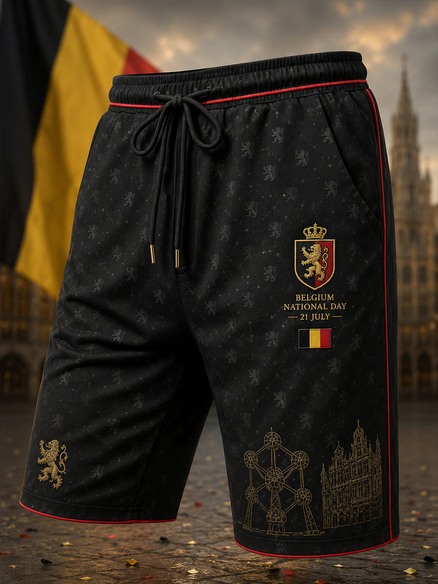 Short décontracté pour homme à imprimé lion pour la Journée nationale