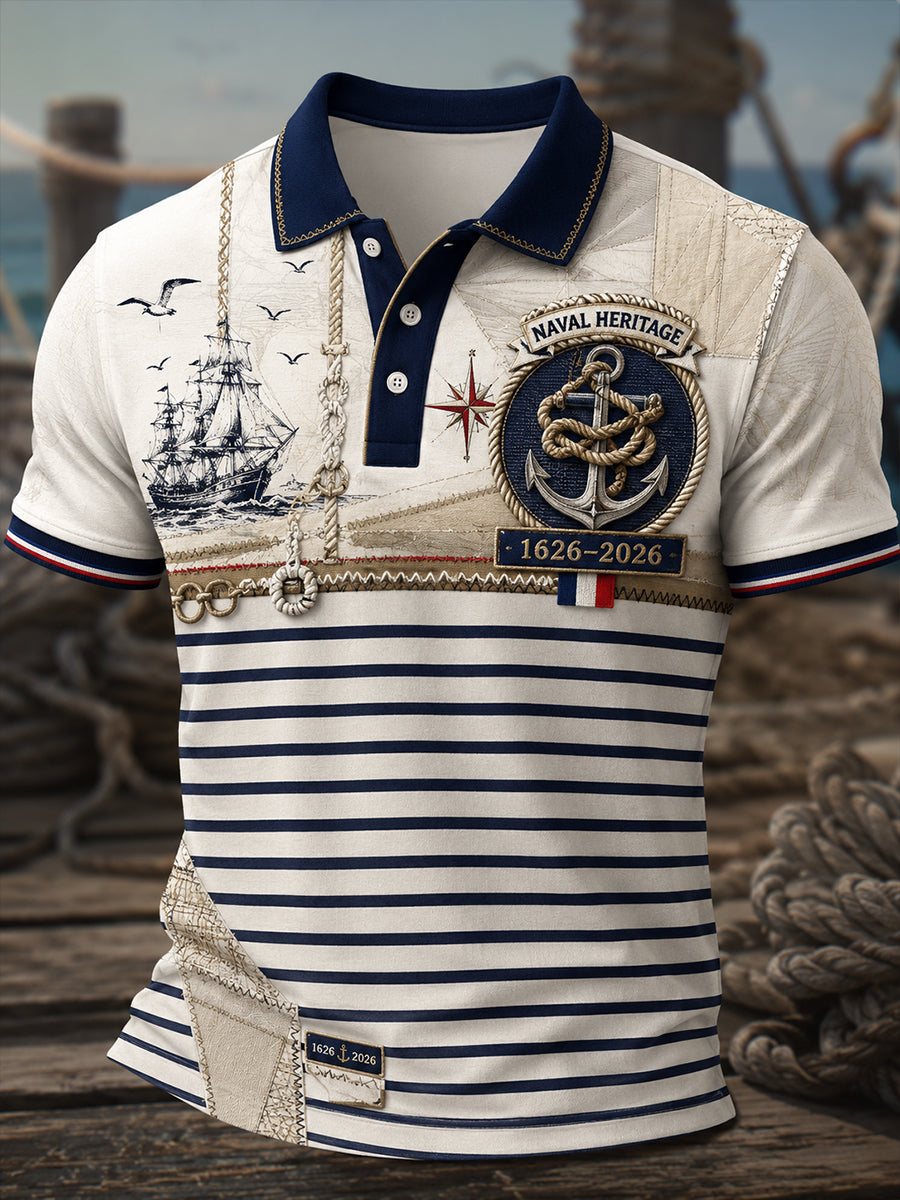 Chemise à manches courtes de la Marine française pour homme