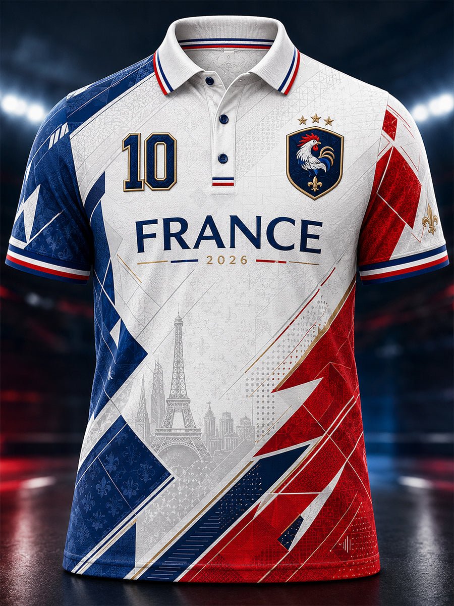 Chemise française patriotique pour hommes, à manches courtes, commémorative