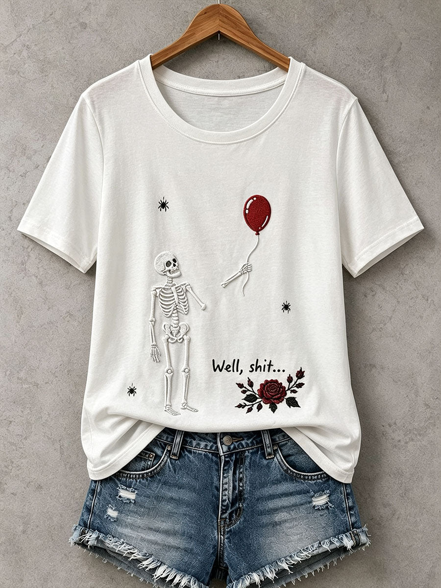 T-shirt gothique à tête de mort pour femme