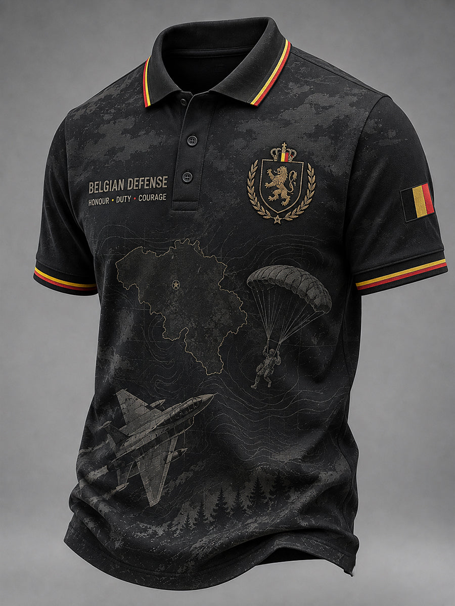 Polo Homme À Manches Courtes Avec Imprimé Militaire Vintage
