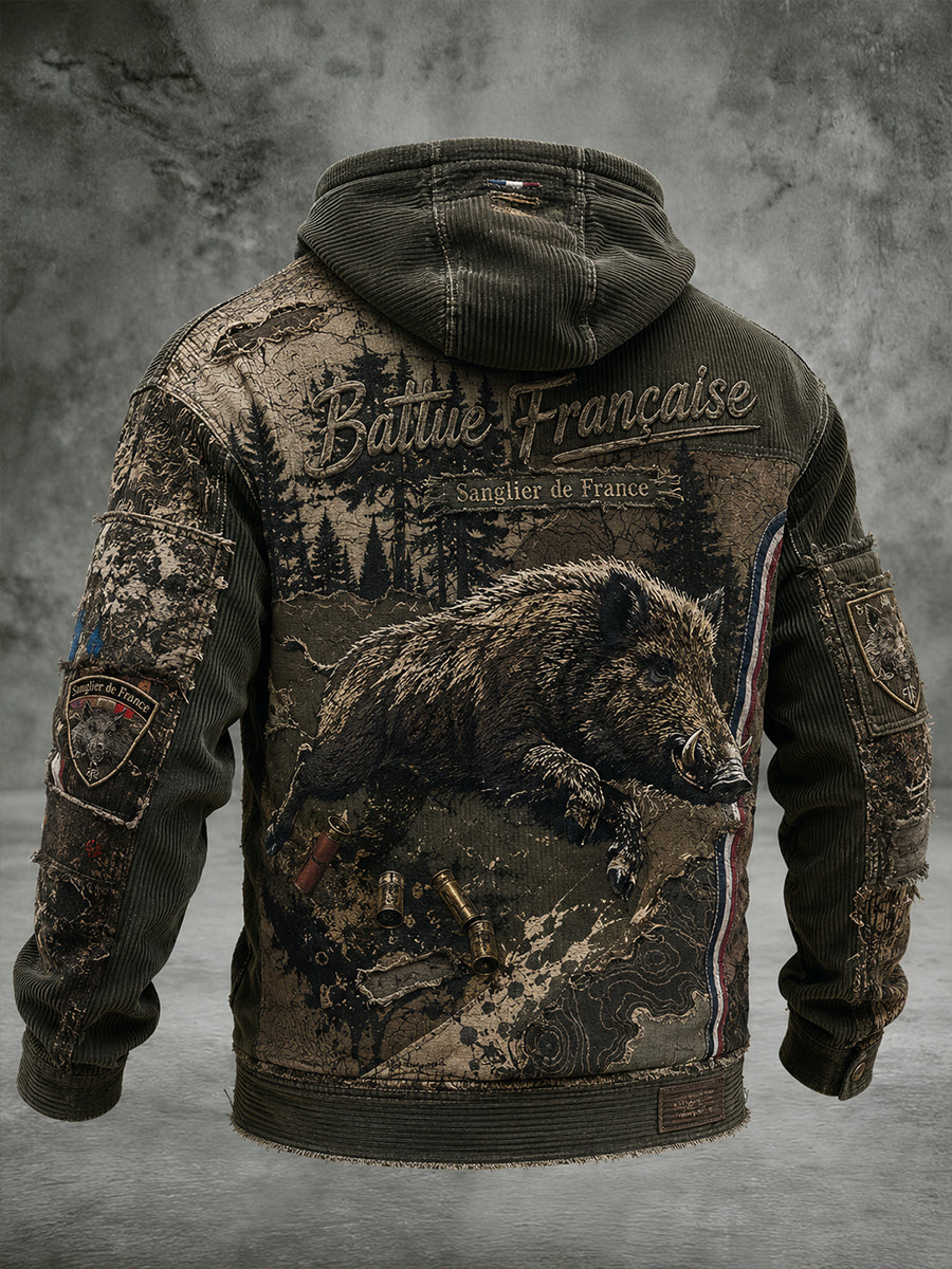 Cardigan à capuche de chasse français pour homme