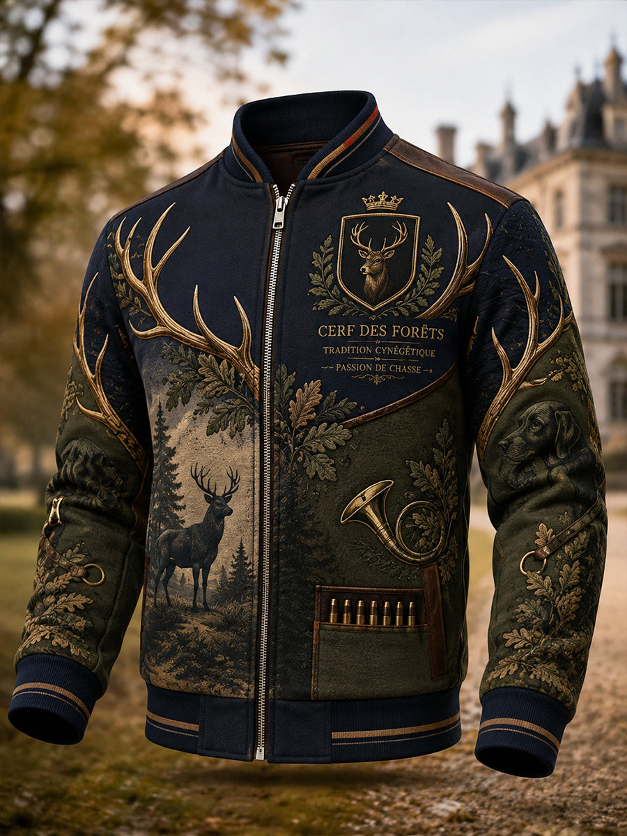 Veste singe pour homme à imprimé saison de chasse française