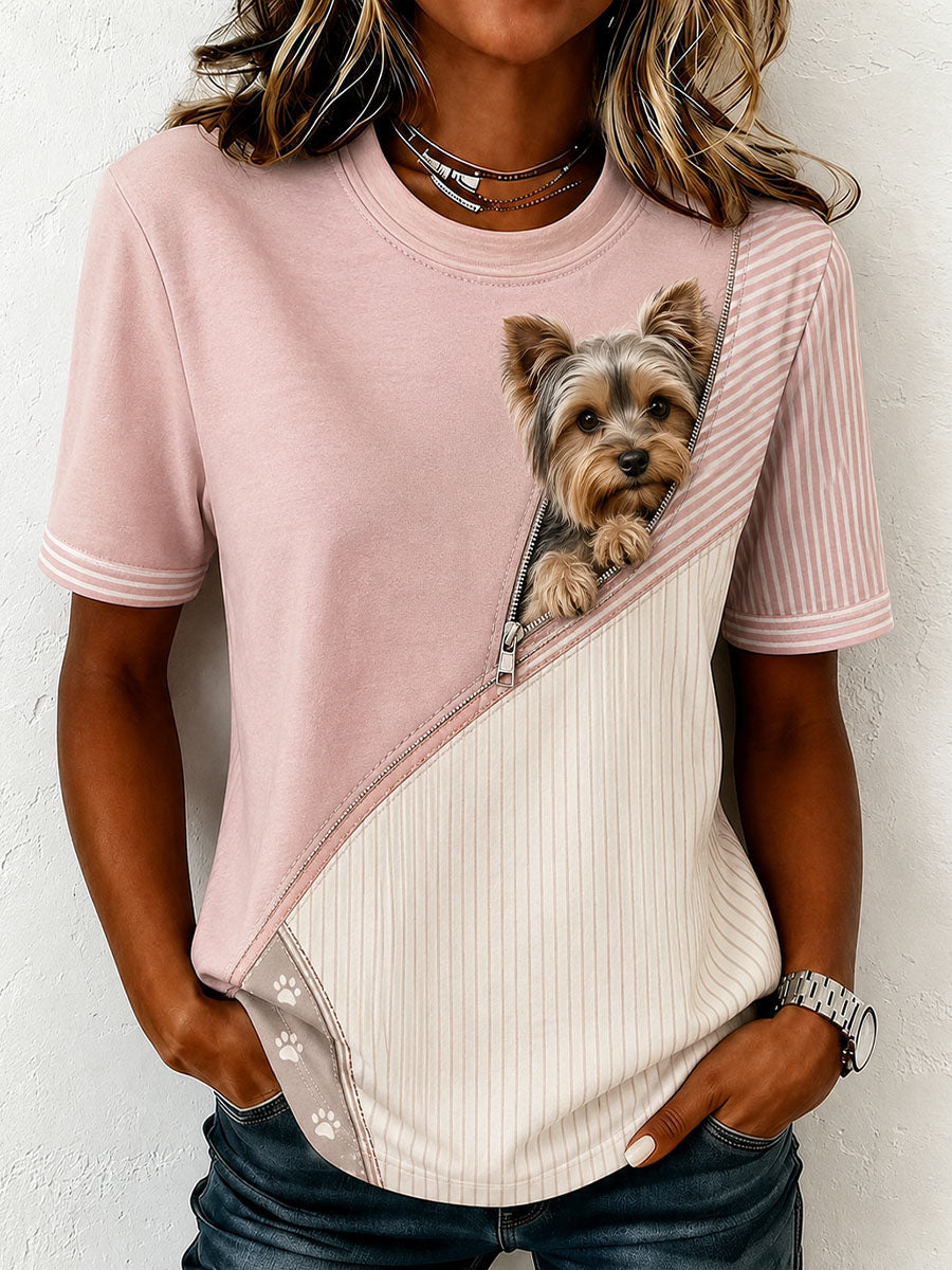 T-shirt adorable pour femme à l’effigie d’un Yorkshire Terrier