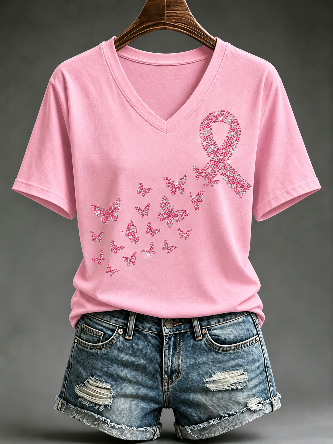 T-shirt à manches courtes pour le cancer du sein chez la femme