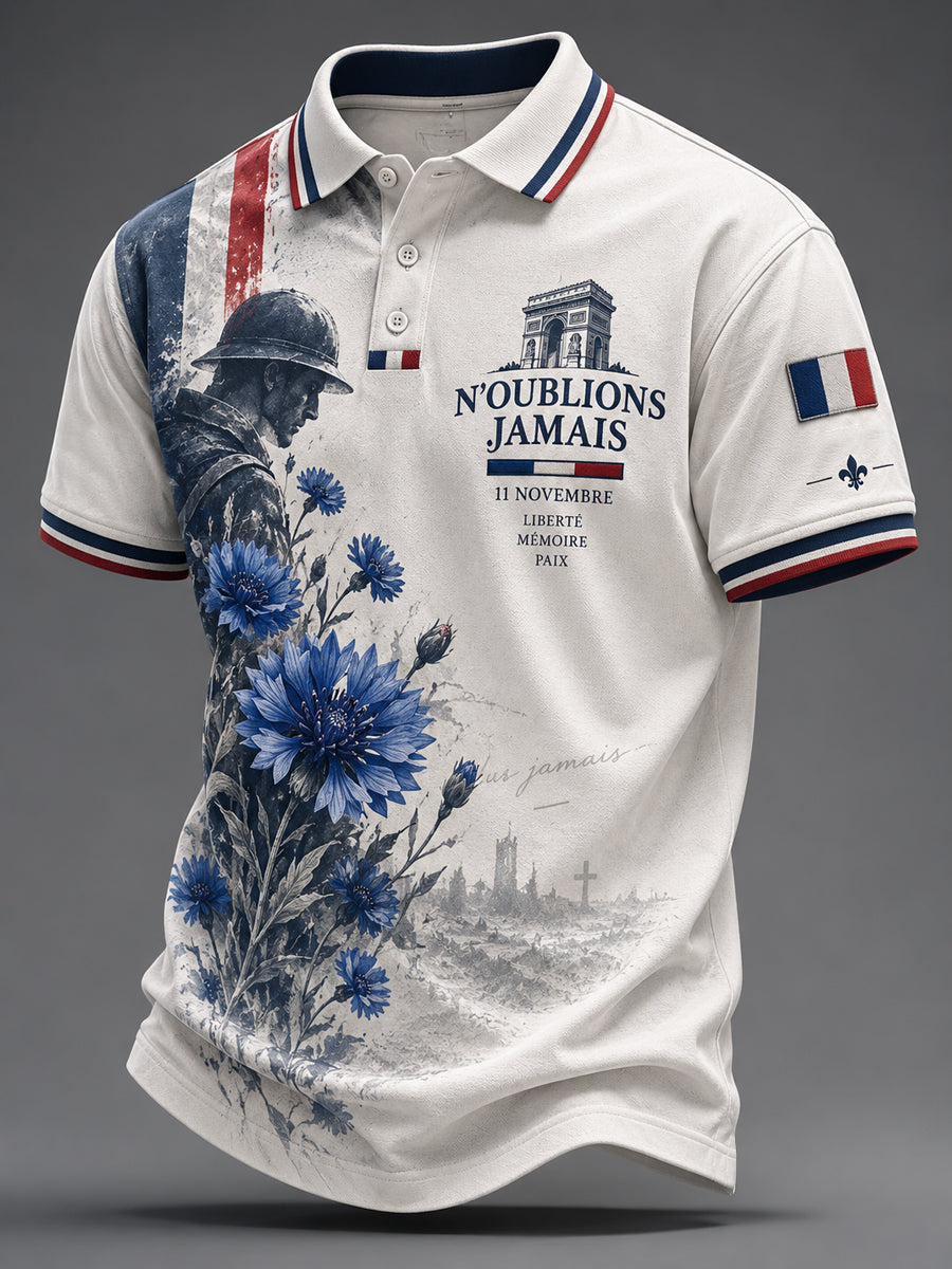 Polo imprimé Armistice du 11 Novembre pour homme