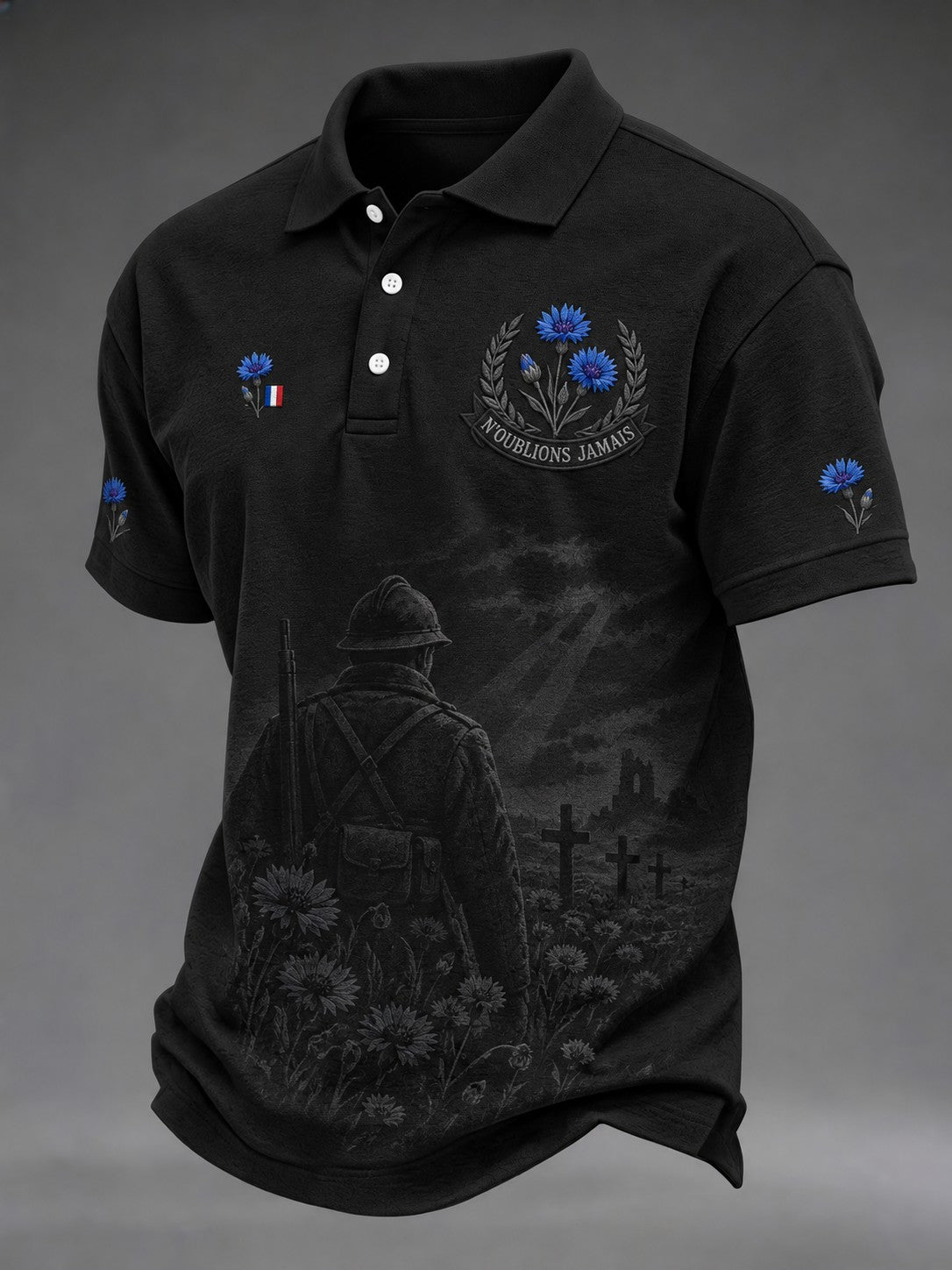 Chemise imprimée pour hommes «N'OUBLIONS JAMAIS»