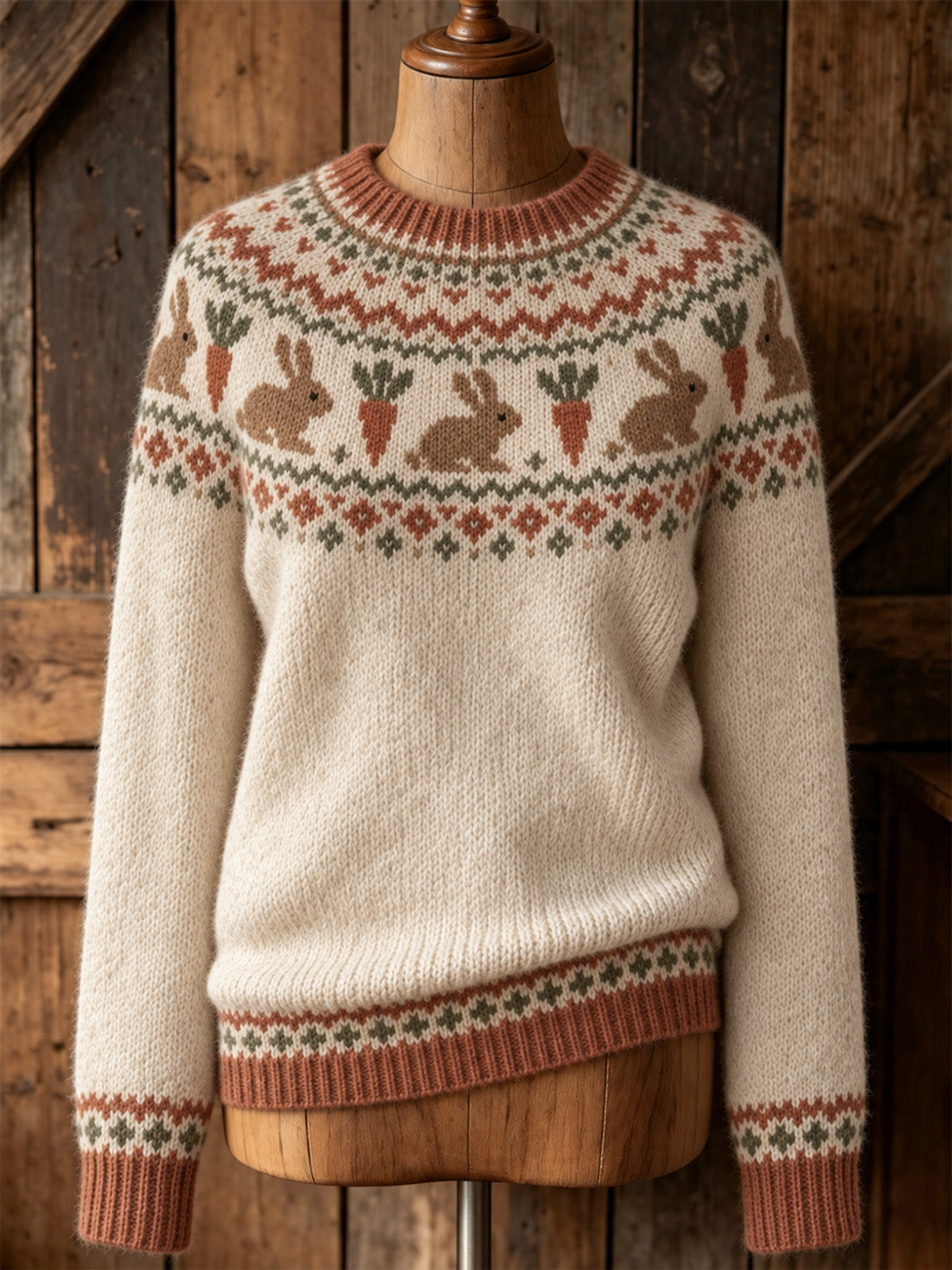 Pull décontracté à manches longues pour femme, motif mignon en forme de lapin