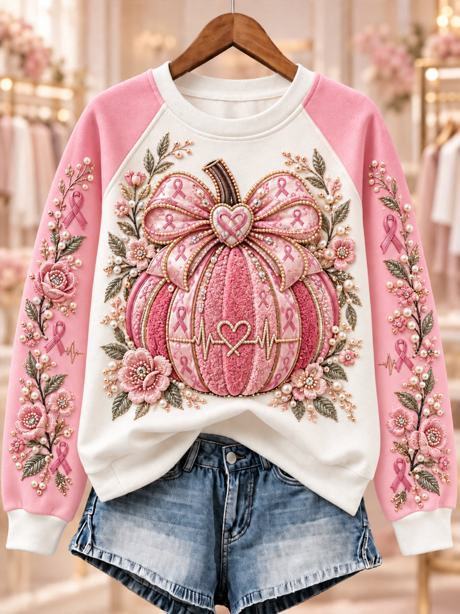 Women's Fight Against Breast Cancer Sweat-shirt à manches raglan