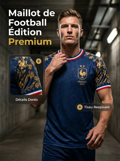 T-shirt manches courtes de football français pour hommes