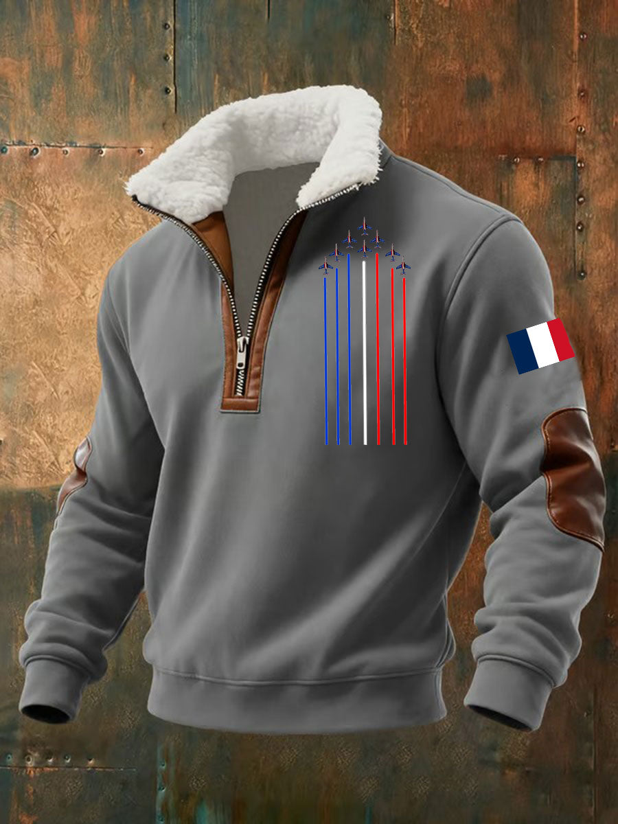 Chandail à capuchon zippé Avion De Combat Baggy Homme