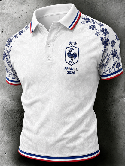Polo homme imprimé France Football