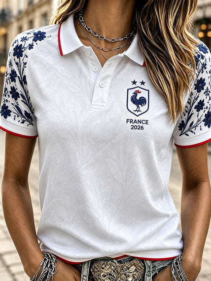 T-shirt polo France Football pour femme